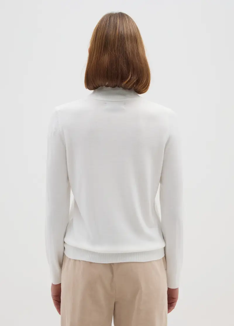 Maglione Bianco Regular Fit, Donna, Bianco miniatura 3