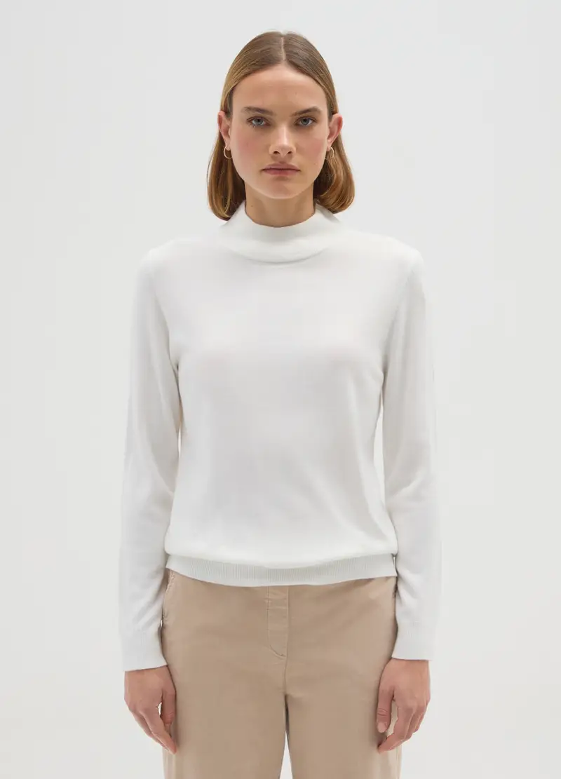 Maglione Bianco Regular Fit, Donna, Bianco