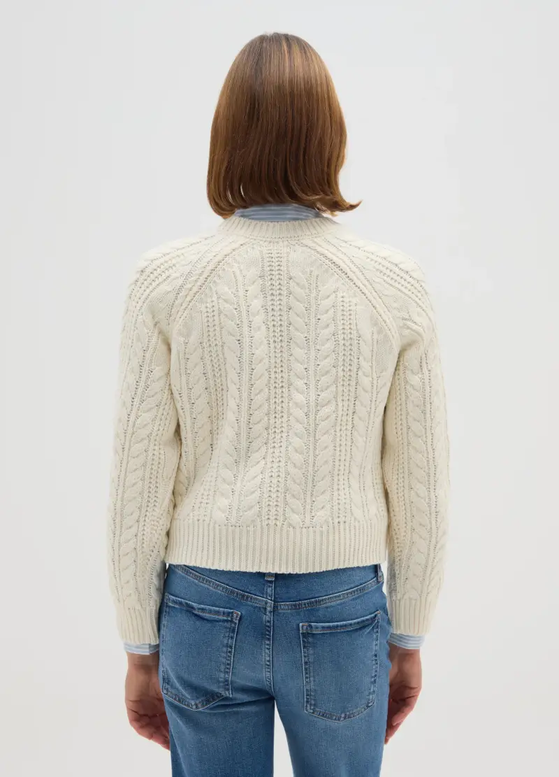 Maglione Bianco Regular Fit, Donna, Bianco miniatura 3