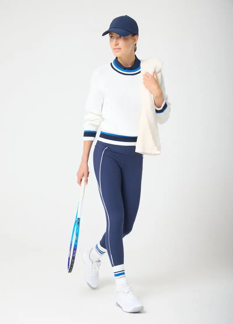 OVS , Maglione Bianco Sportivo In Misto Cotone Altavia Court, Donna, Bianco, Taglia: S