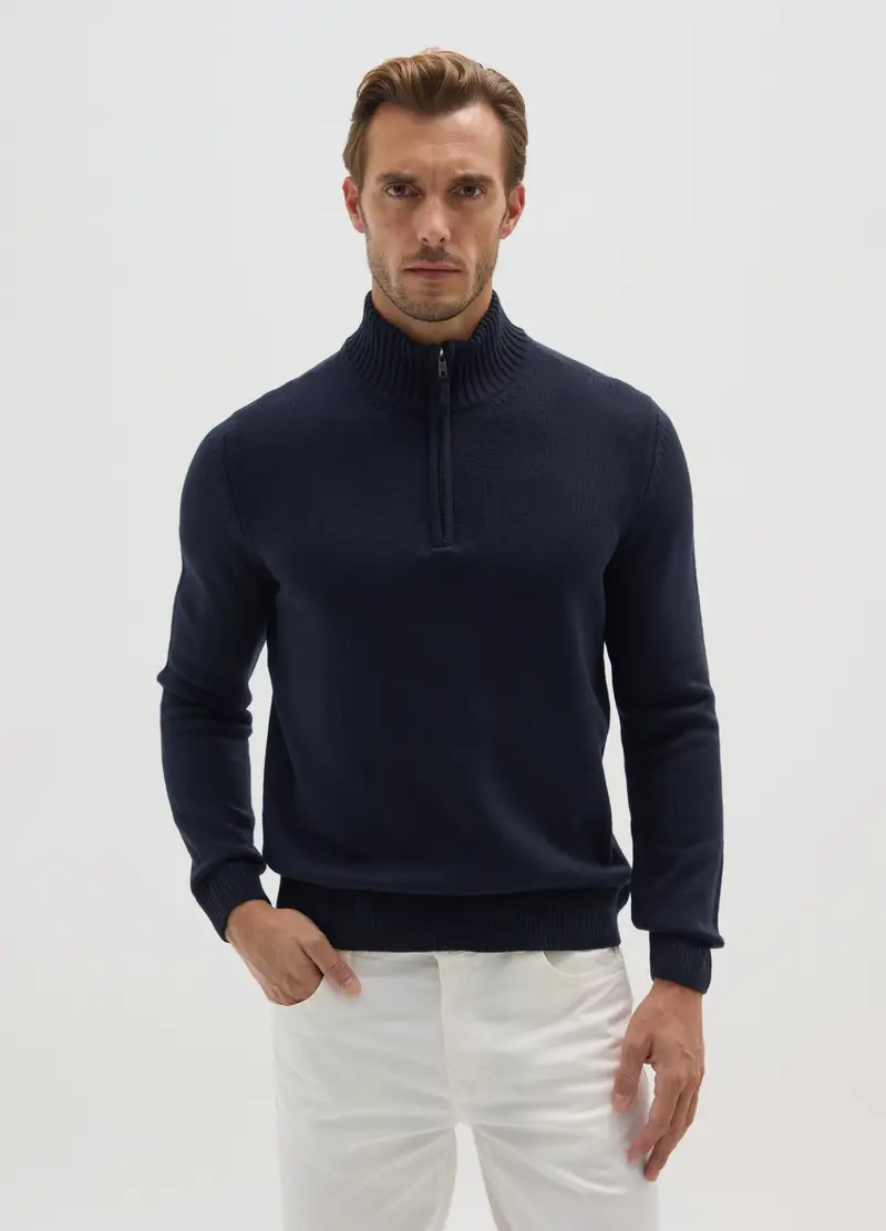 Maglione Blu Regular Fit, Uomo, Blu miniatura 2