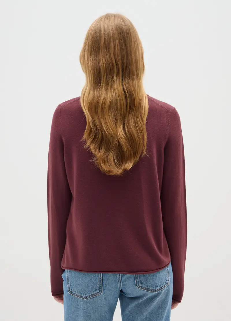 Maglione Bordeaux Fitted, Donna, Rosso miniatura 3