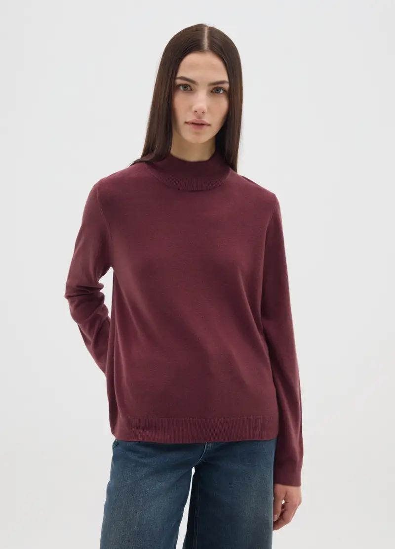 Maglione Bordeaux Regular Fit, Donna, Rosso miniatura 2