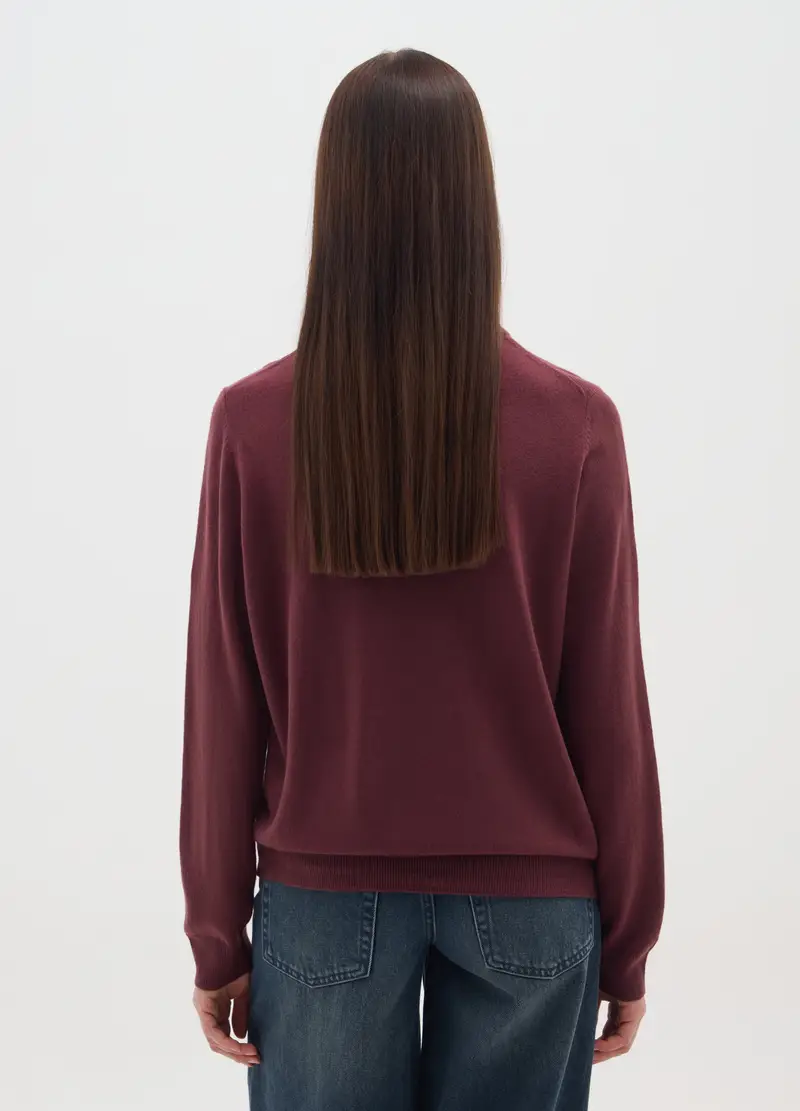 Maglione Bordeaux Regular Fit, Donna, Rosso miniatura 3