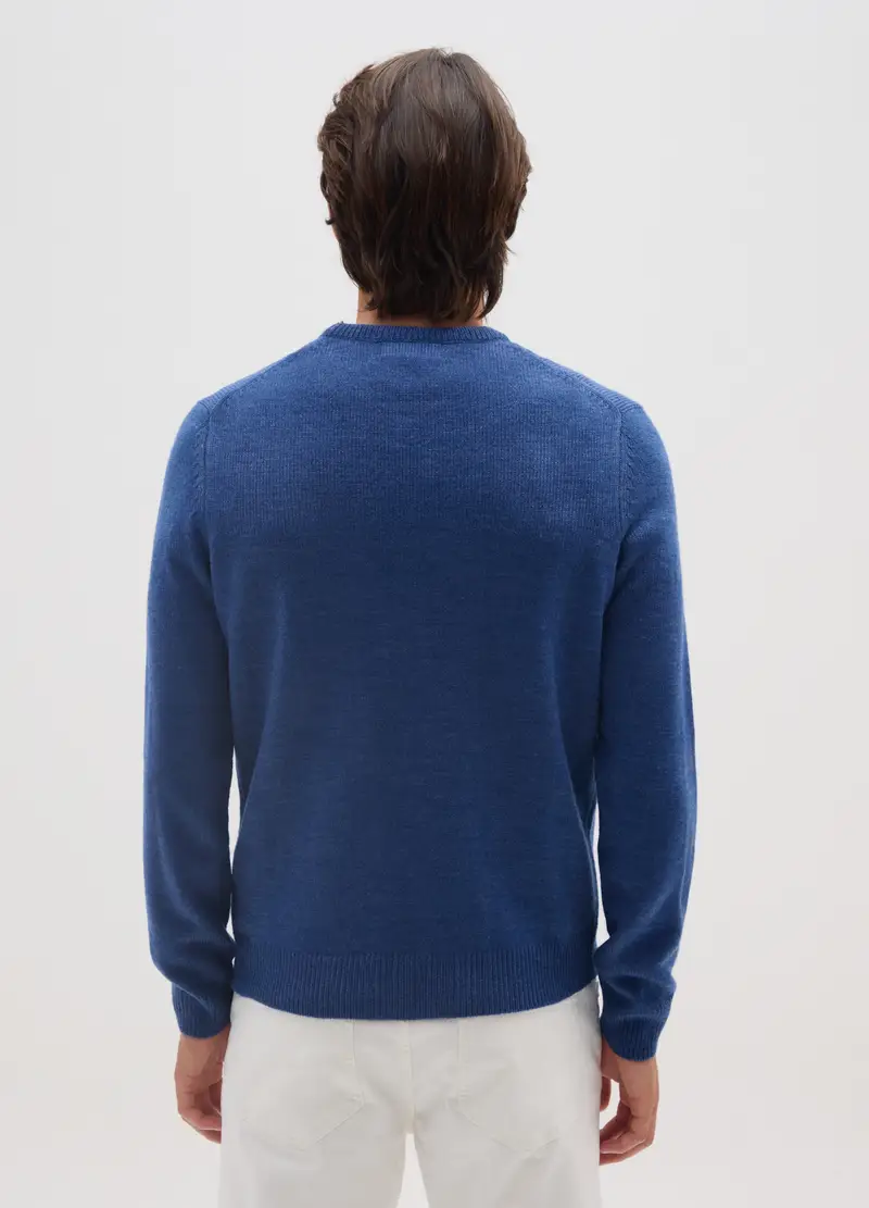 Maglione Con Girocollo Blu Regular Fit, Uomo, Blu miniatura 3