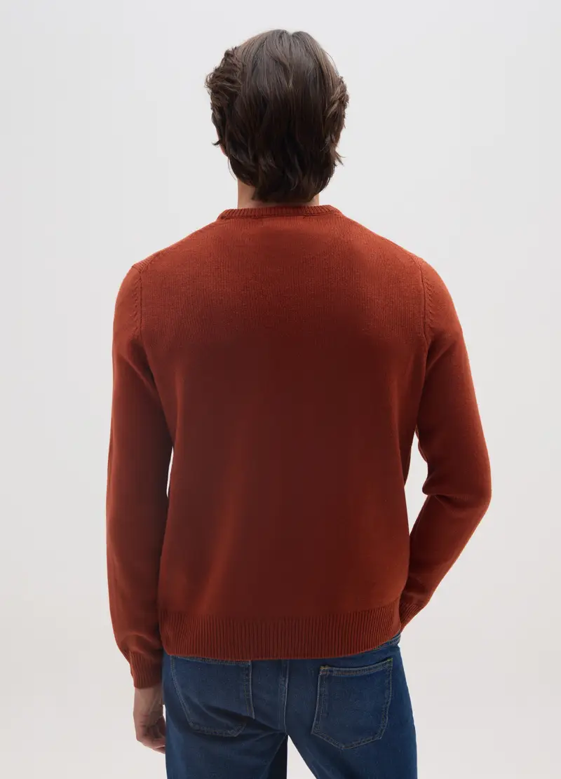 Maglione Con Girocollo Rosso Regular Fit, Uomo, Rosso miniatura 3