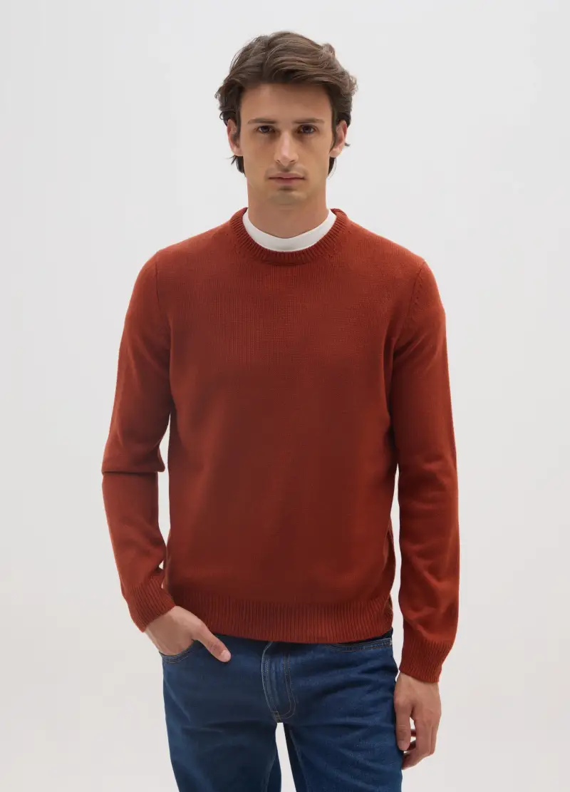 Maglione Con Girocollo Rosso Regular Fit, Uomo, Rosso