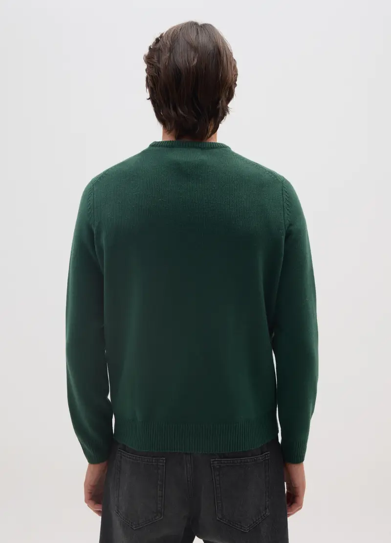 Maglione Con Girocollo Verde Regular Fit, Uomo, Verde miniatura 3