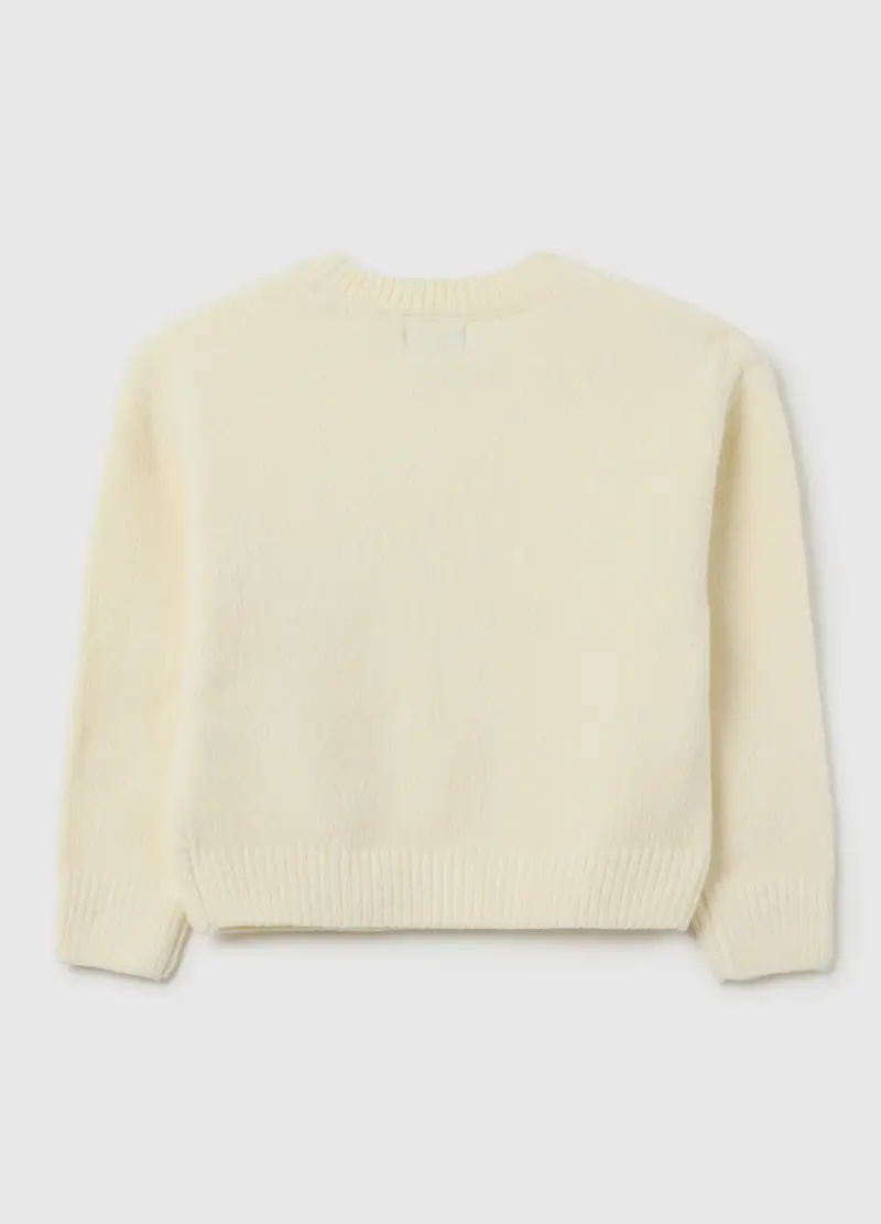 Maglione Da Bambina Beige Regular Fit, Beige miniatura 2