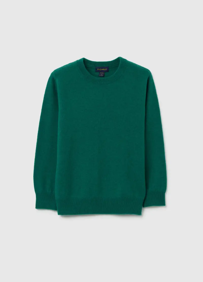 Maglione Da Bambino In Pura Lana Verde Regular Fit, Verde