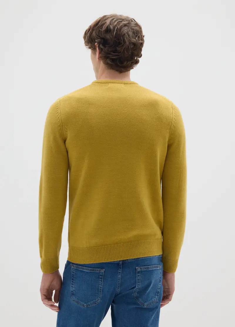 Maglione Giallo Regular Fit, Uomo, Giallo miniatura 3