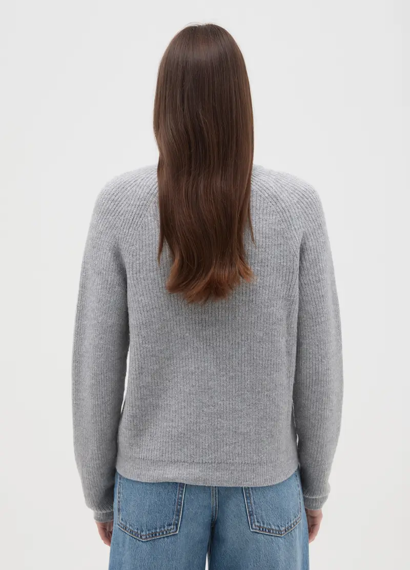 Maglione Girocollo Grigio Regular Fit, Donna, Grigio miniatura 3