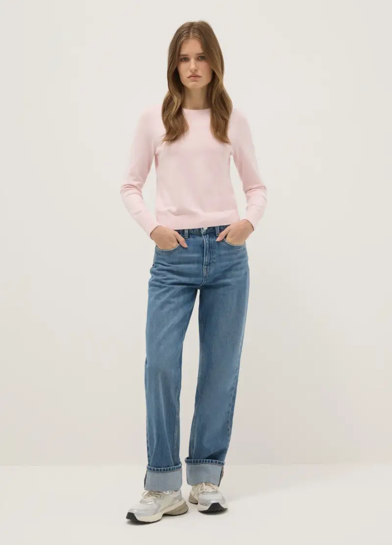 Maglione Girocollo Rosa Regular Fit, Donna, Rosa miniatura 2