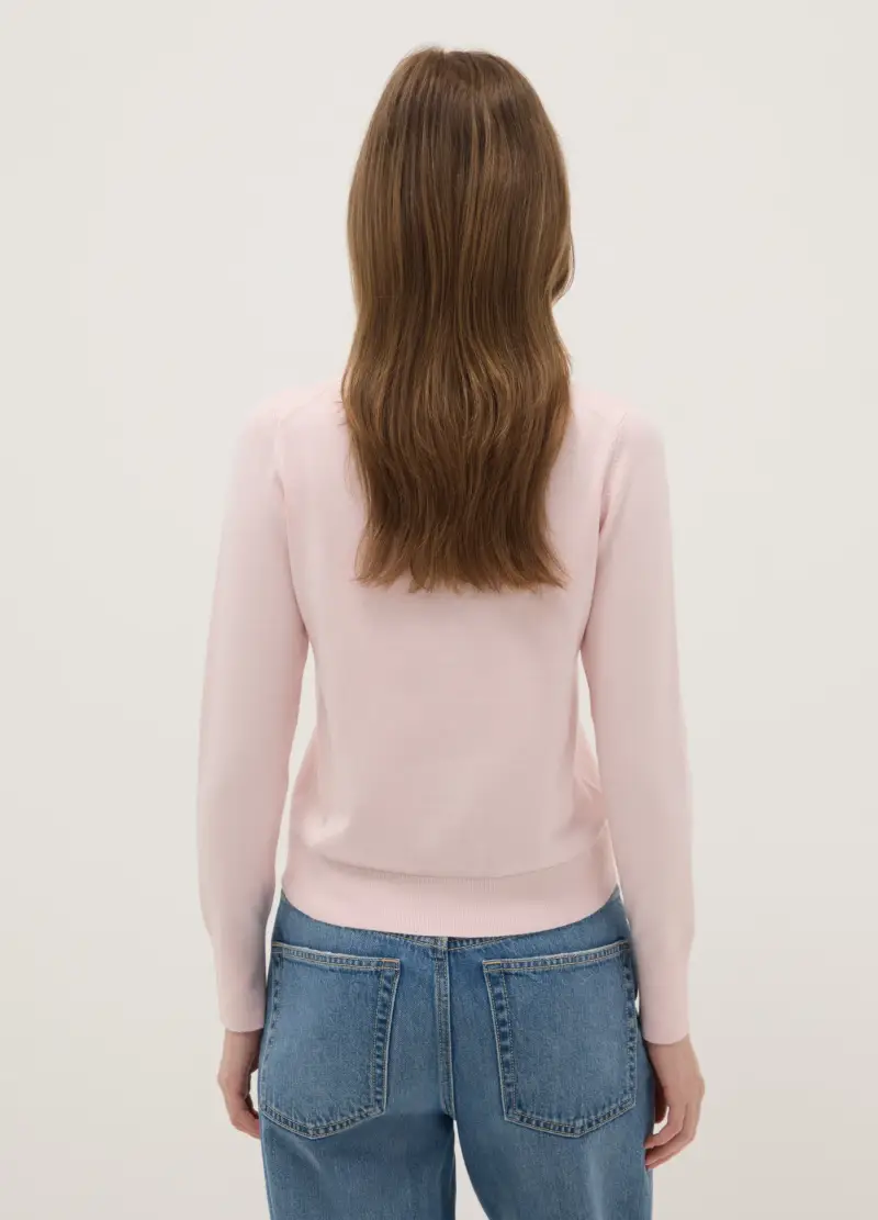 Maglione Girocollo Rosa Regular Fit, Donna, Rosa miniatura 3