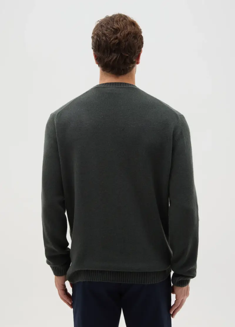 Maglione Grigio Blu In Misto Lana Regular Fit, Uomo, Grigio miniatura 3