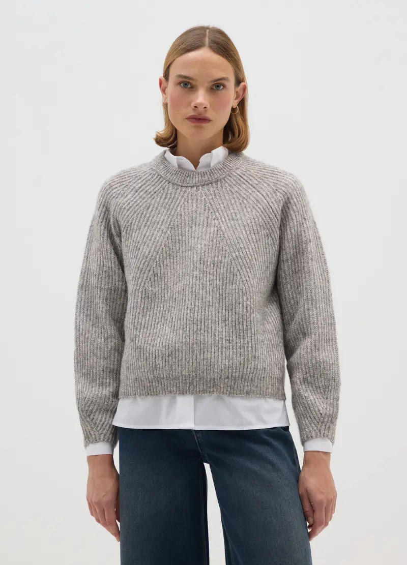 Maglione Grigio Regular Fit, Donna, Grigio miniatura 2