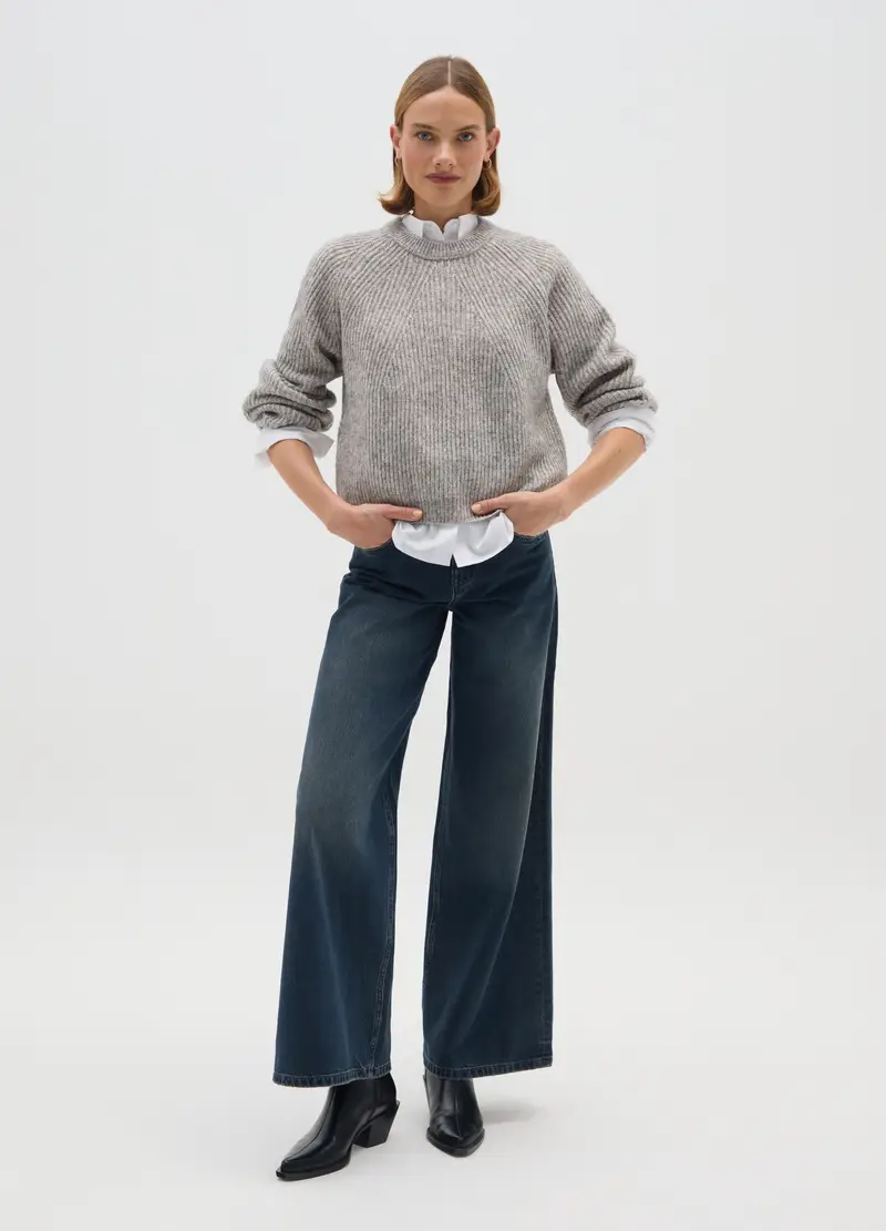 Maglione Grigio Regular Fit, Donna, Grigio