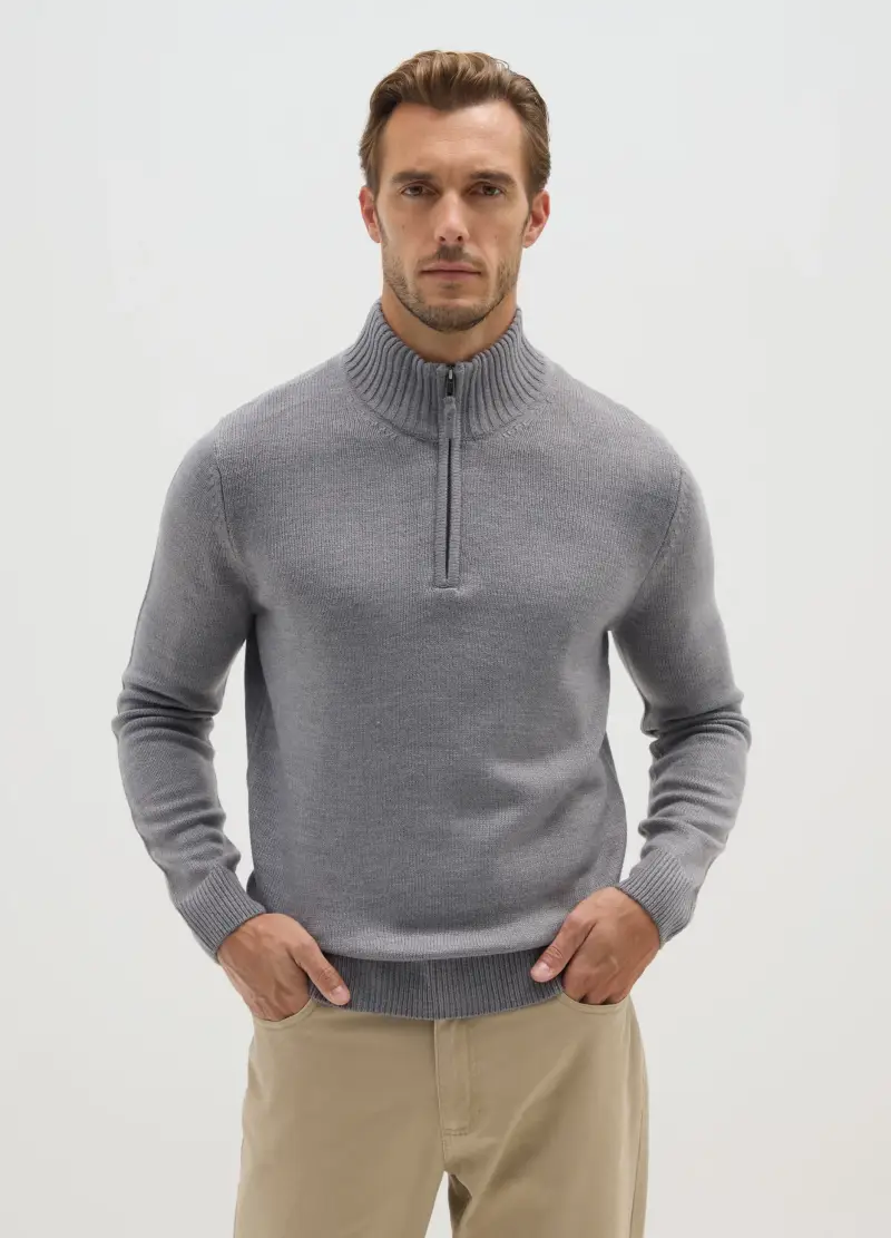 Maglione Grigio Regular Fit, Uomo, Grigio
