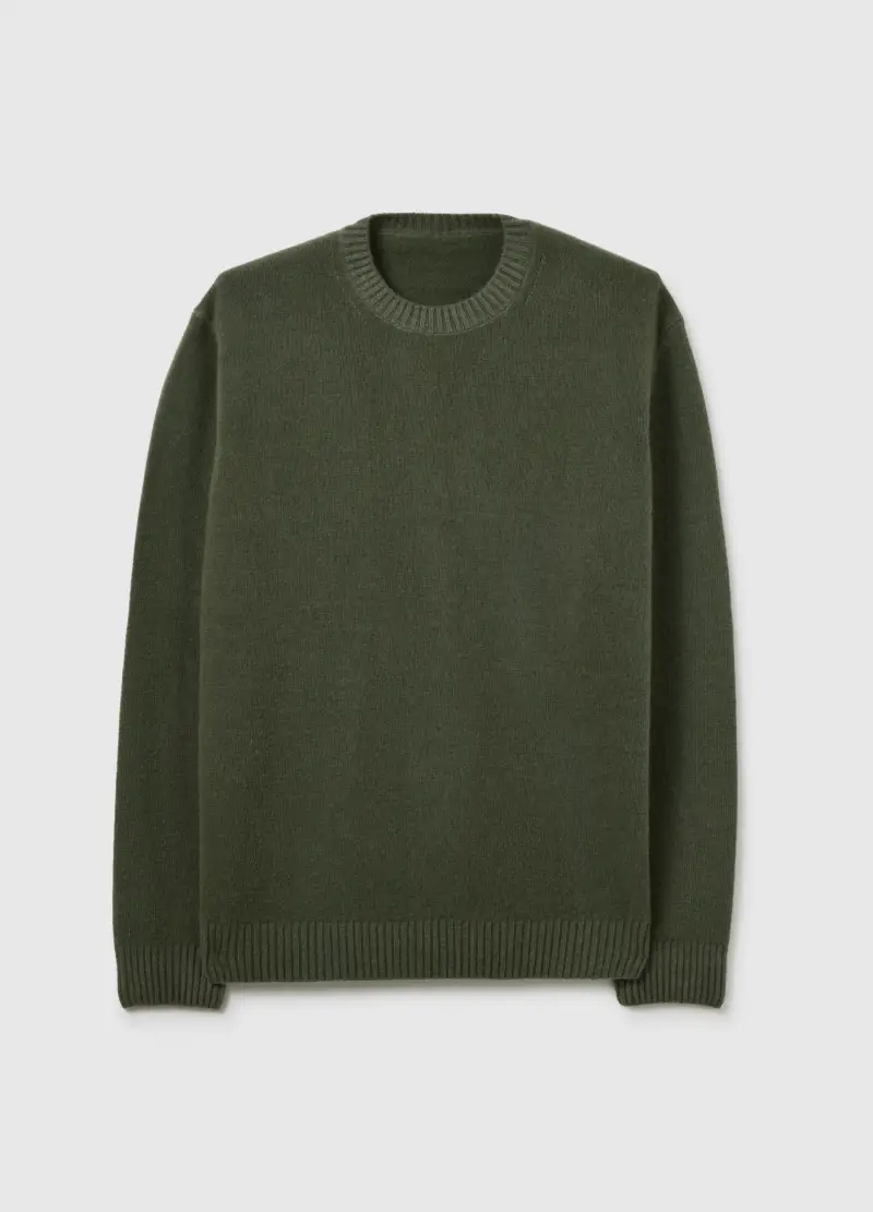 Maglione Grigio Verde In Misto Lana Regular Fit, Uomo, Verde