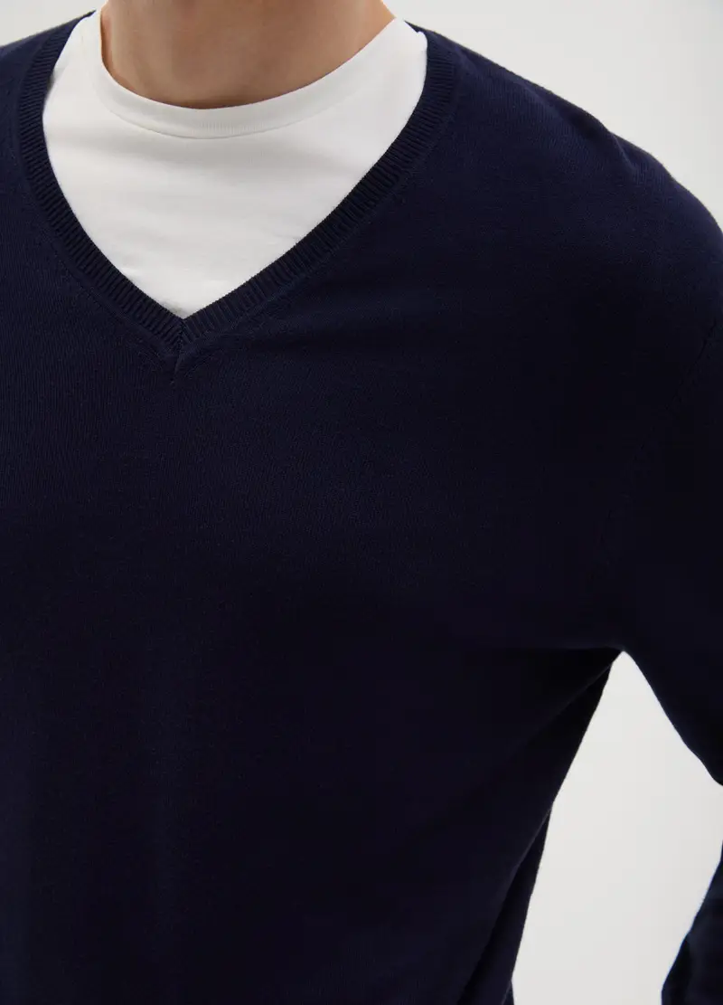 OVS, Maglione In Misto Blu Regular Fit, Uomo, Blu, Taglia: S miniatura 2