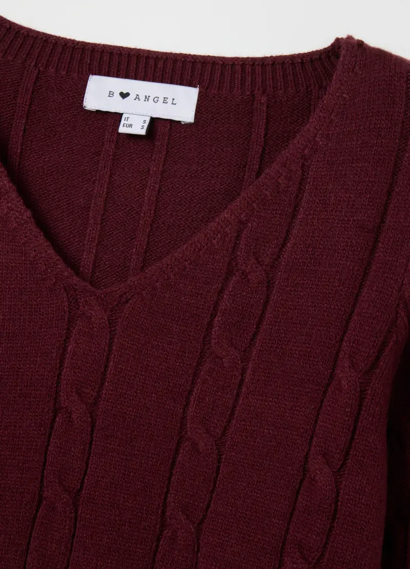 Maglione In Misto Cotone Rosso Regular Fit, Donna, Rosso miniatura 2