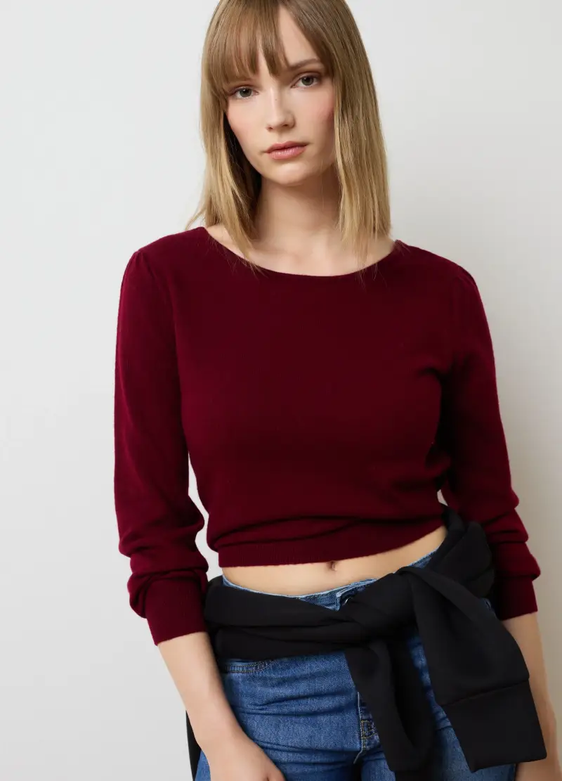 Maglione In Pura Lana Rossa Regular Fit, Donna, Rosso