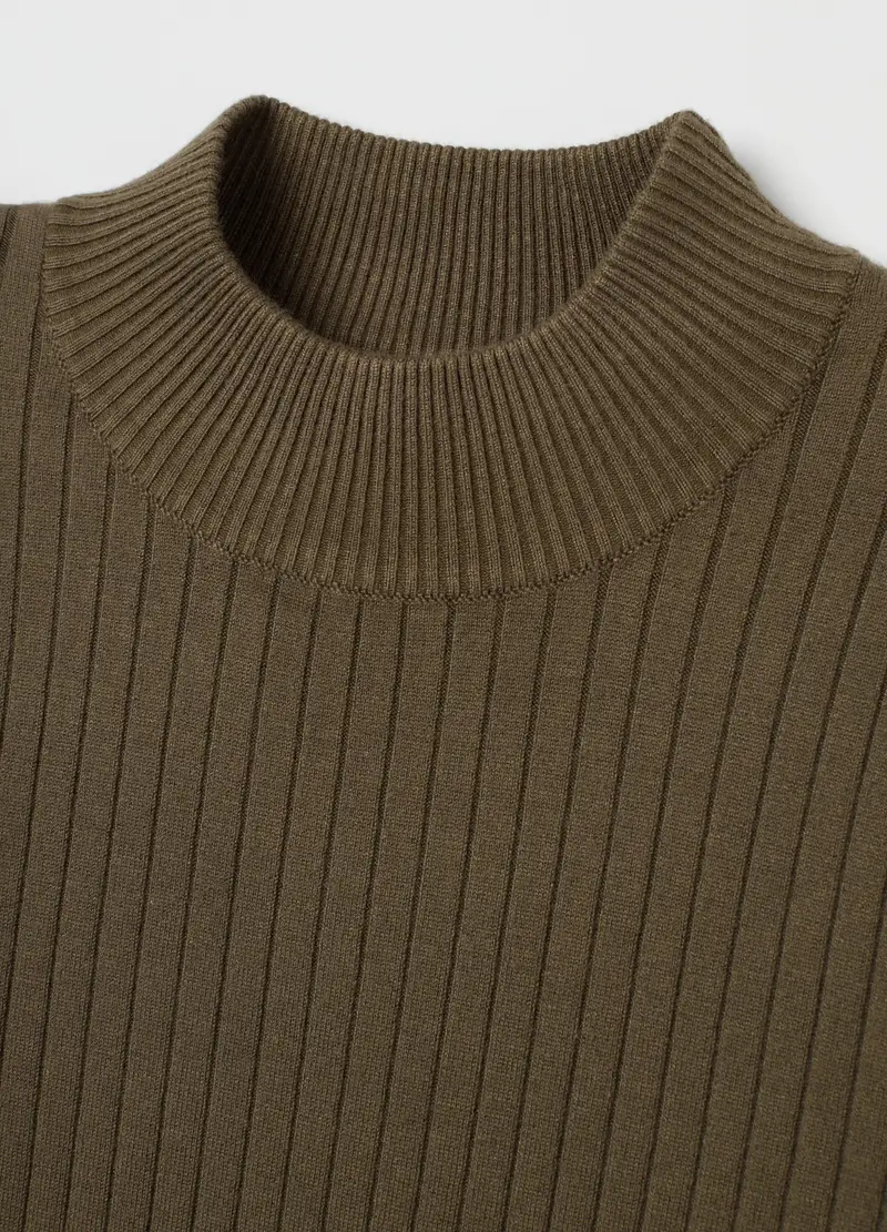 Maglione Marrone A Collo Alto, Donna, Marrone miniatura 2