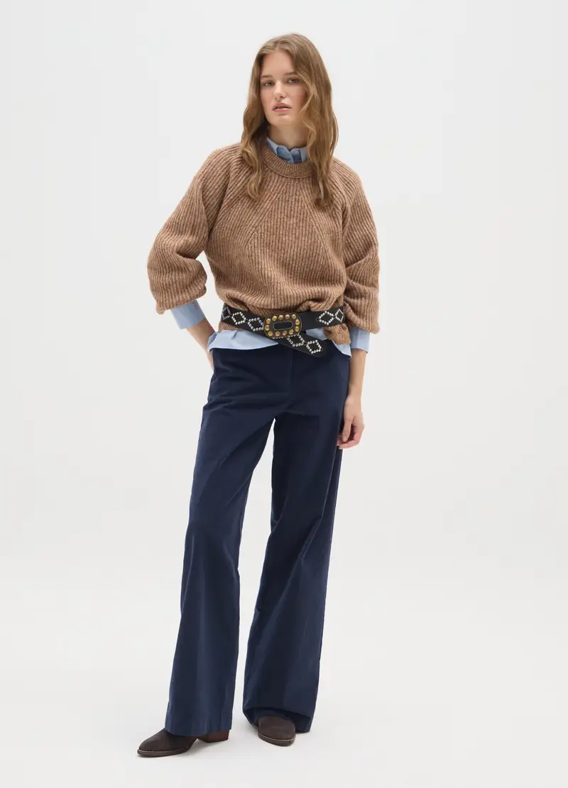 Maglione Marrone Regular Fit, Donna, Marrone miniatura 2