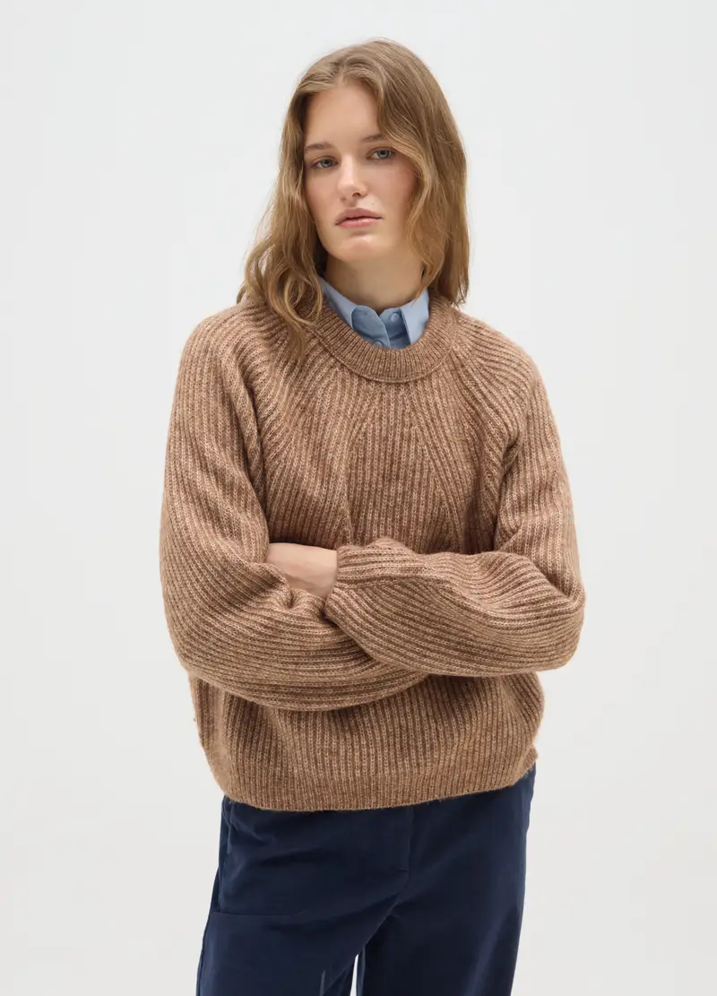 Maglione Marrone Regular Fit, Donna, Marrone miniatura 3