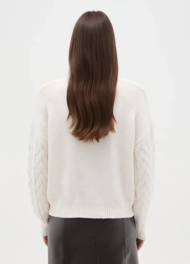 Maglione Natalizio Bianco Regular Fit Con Scritta, Donna, Bianco miniatura 3