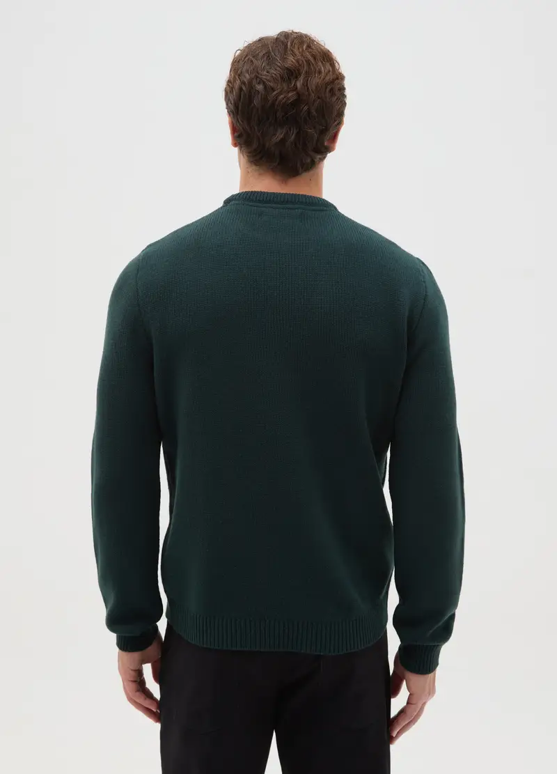 Ovs Maglione Natalizio Verde Regular Fit Con Ricamo Uomo miniatura 3