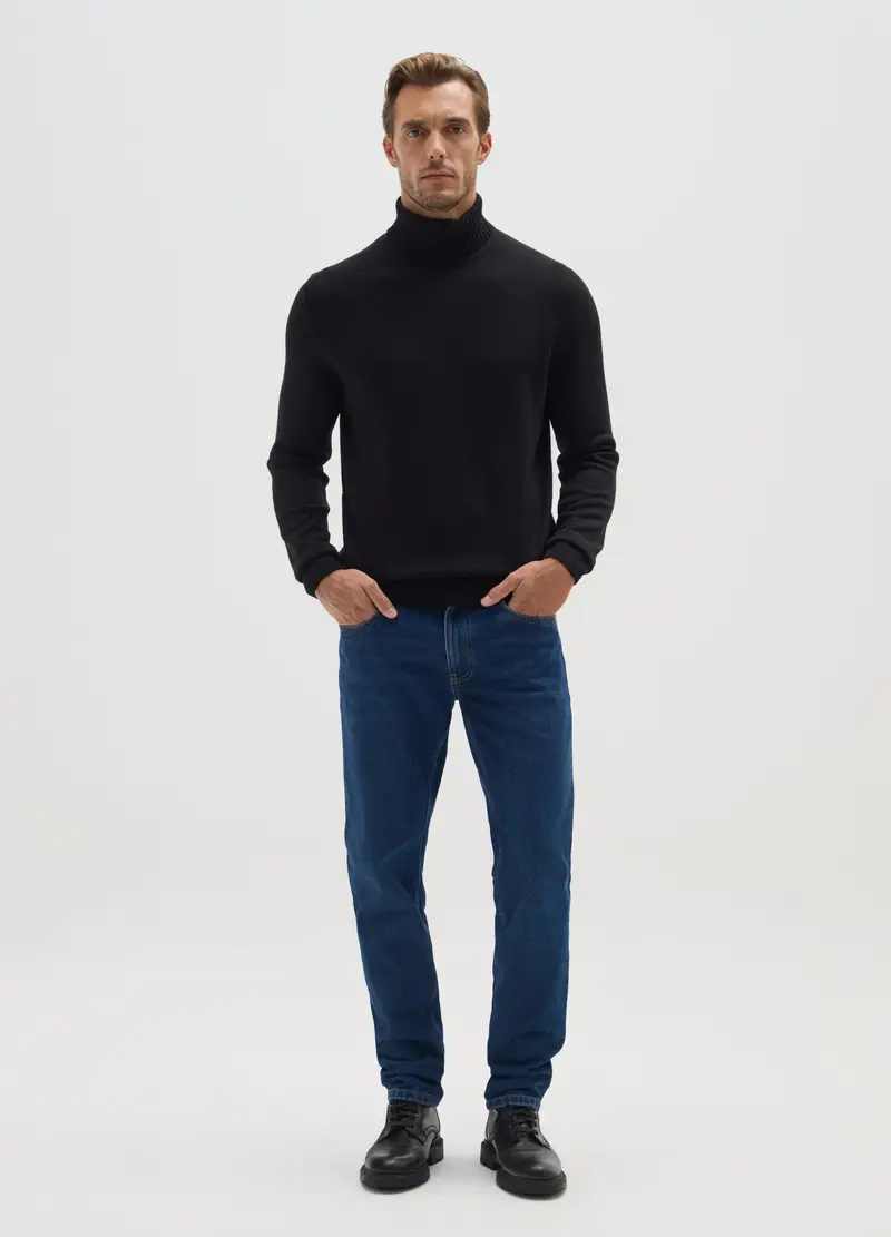 Maglione Nero Regular Fit, Uomo, Nero miniatura 2