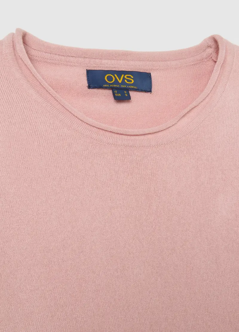 Maglione Rosa Lungo In Jersey, Donna, Rosa miniatura 2