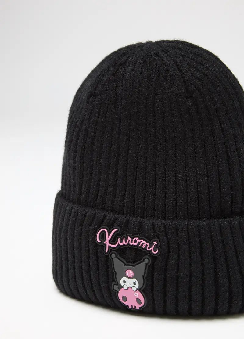 Cappello Da Ragazza Nero Con Ricamo Di Kuromi, Bambina, Nero miniatura 3