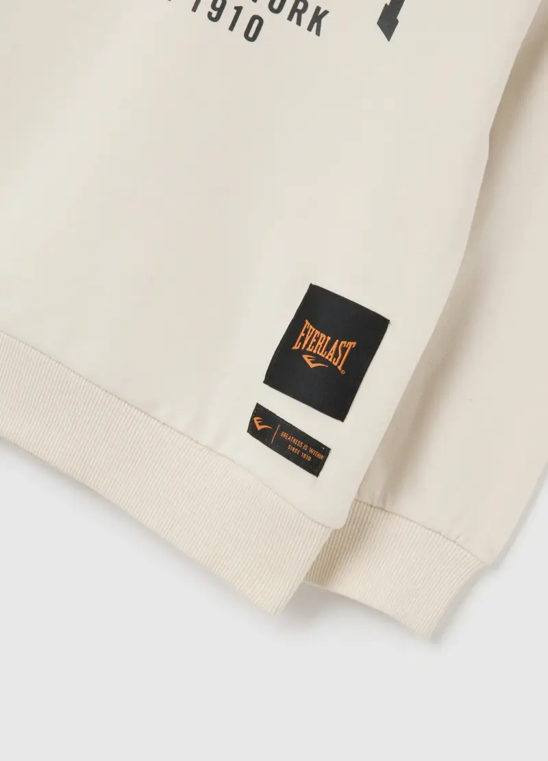 Felpa Da Bambino In Puro Cotone Beige Con Stampa, Beige miniatura 2