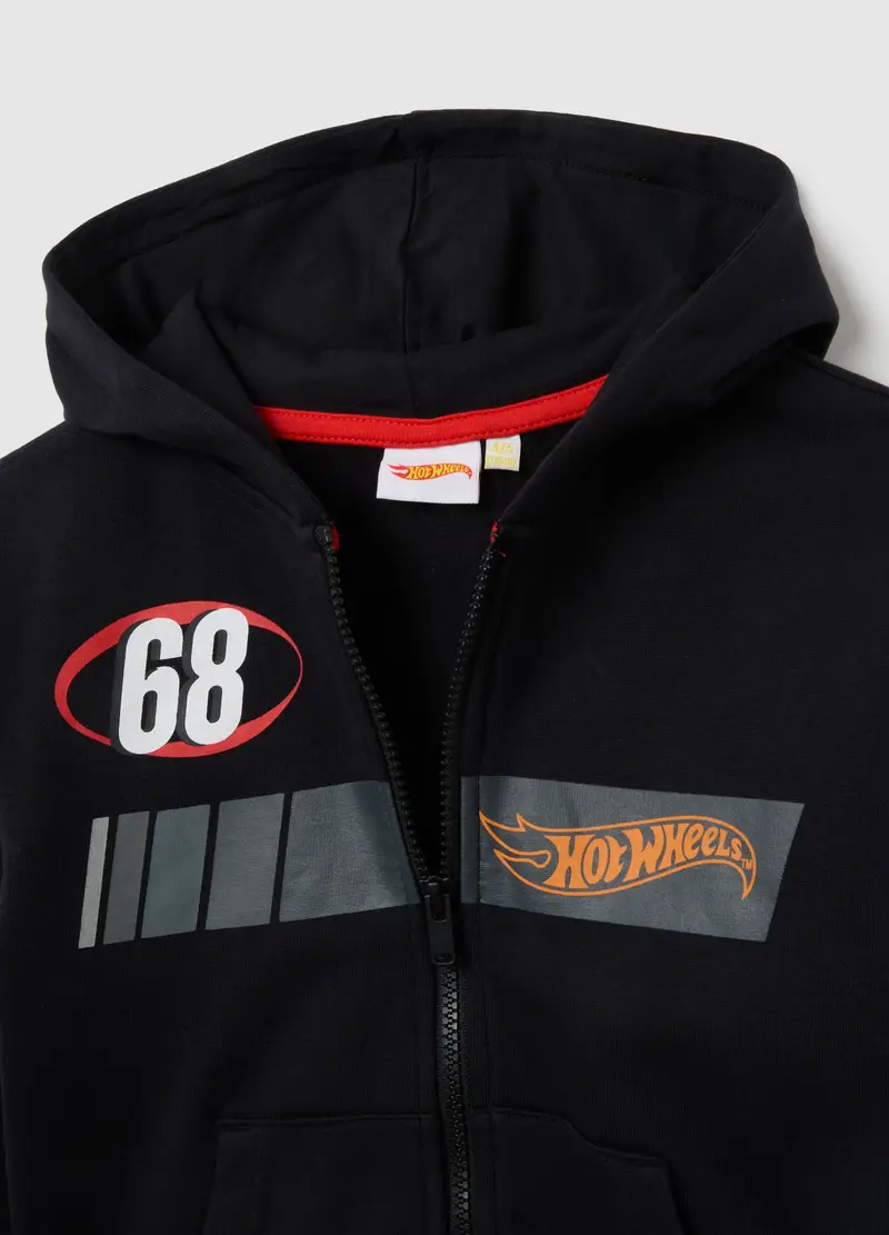 Felpa Da Bambino In Puro Cotone Nera Regular Fit Con Stampa, Nero miniatura 3