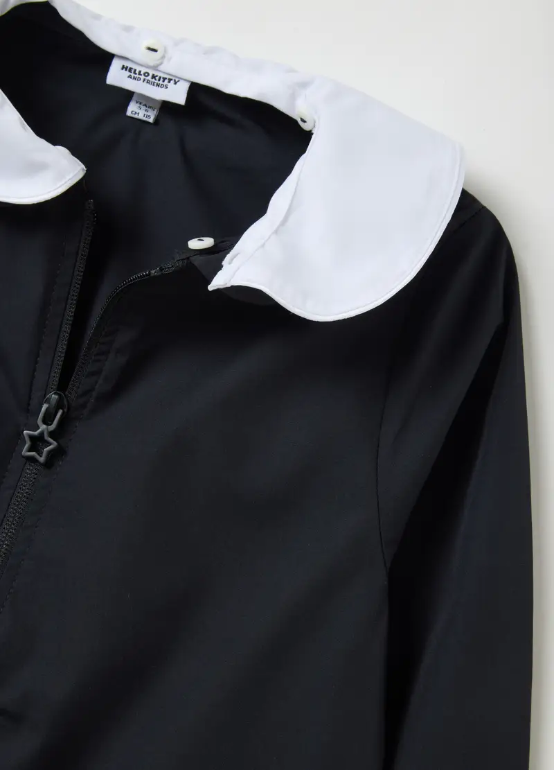 Grembiule Scolastico Da Ragazza In Misto Cotone Nera Con Ricami, Bambina, Multicolor miniatura 3