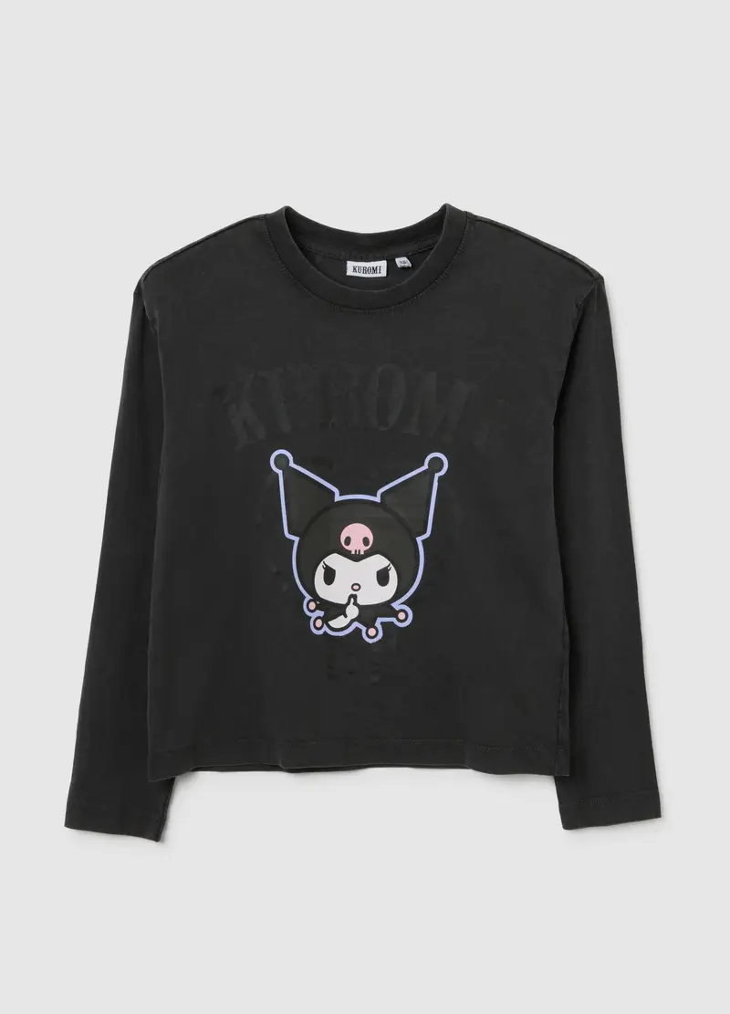 Maglia Da Ragazze In Puro Cotone Nero Regular Fit, Bambina, Nero