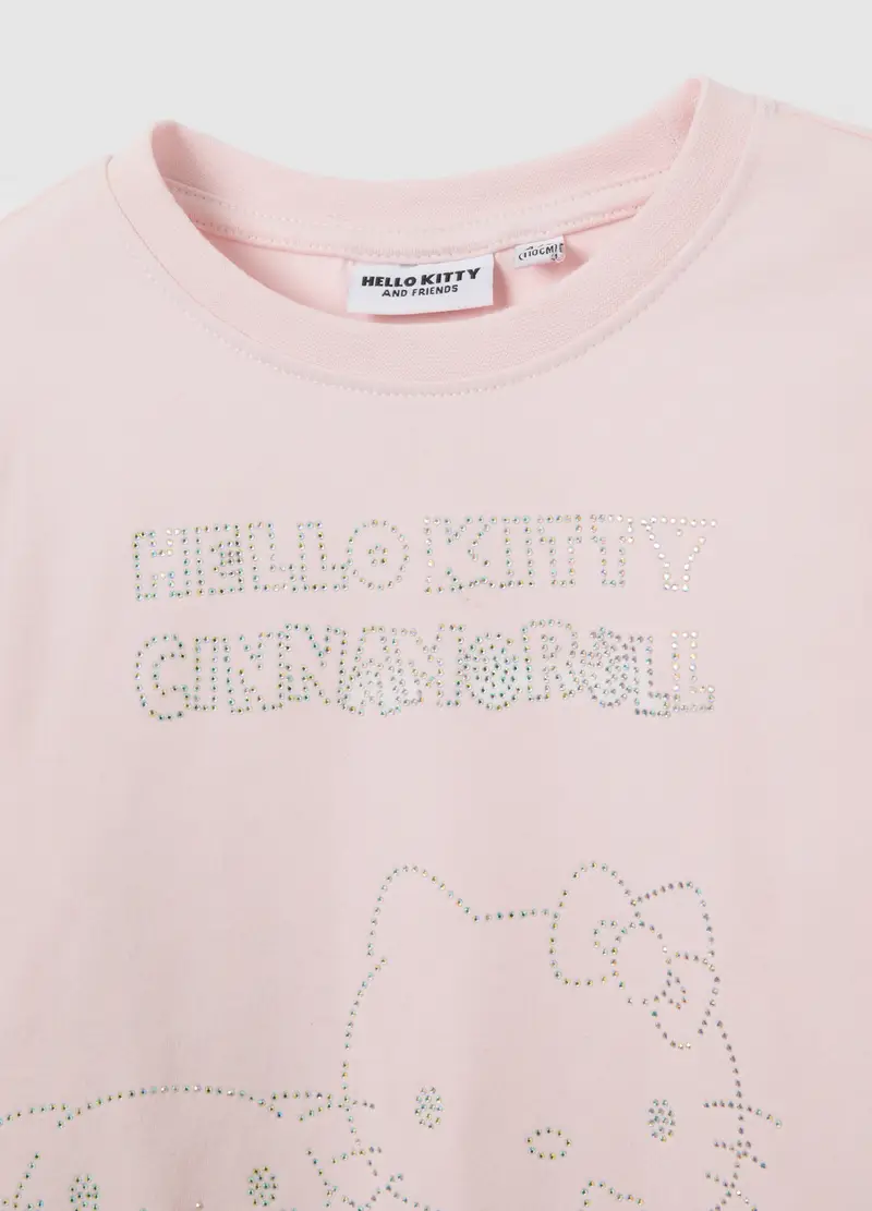 Maglietta Da Bambina In Misto Cotone Rosa Regular Fit Di Hello Kitty, Rosa miniatura 3