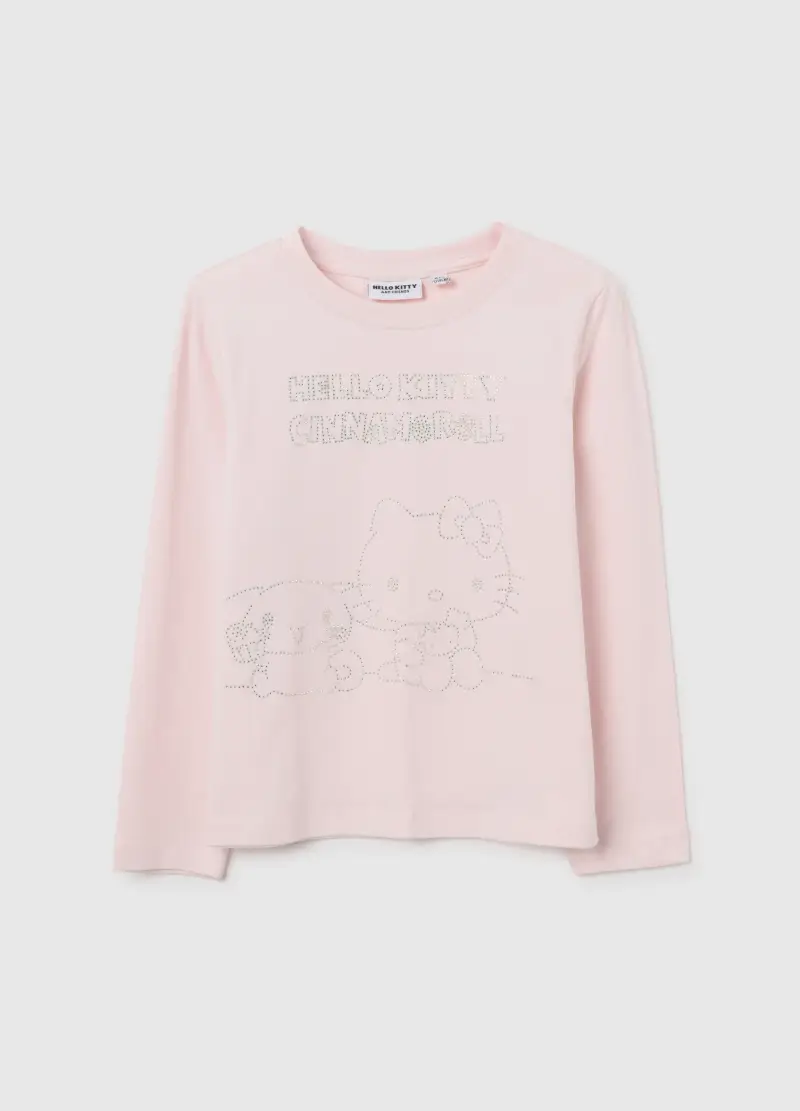 Maglietta Da Bambina In Misto Cotone Rosa Regular Fit Di Hello Kitty, Rosa