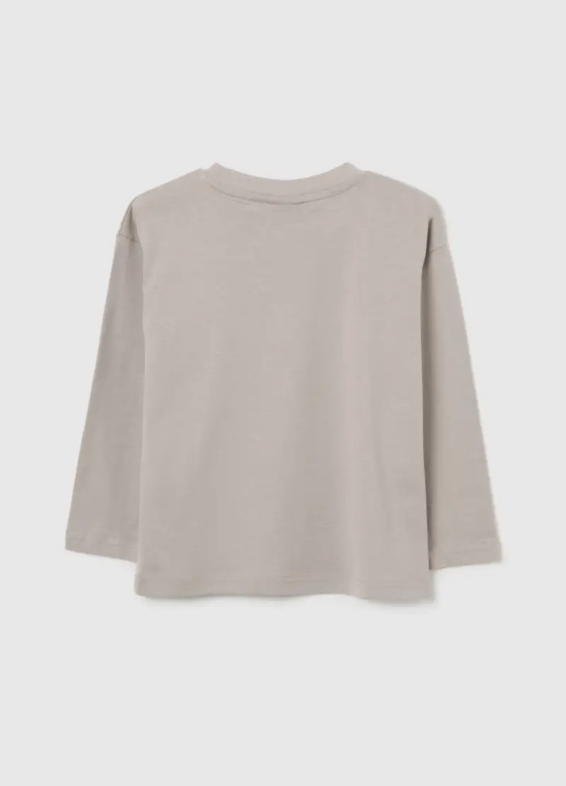 Maglietta Da Bambino In Puro Cotone Beige Regular Fit, Beige miniatura 2