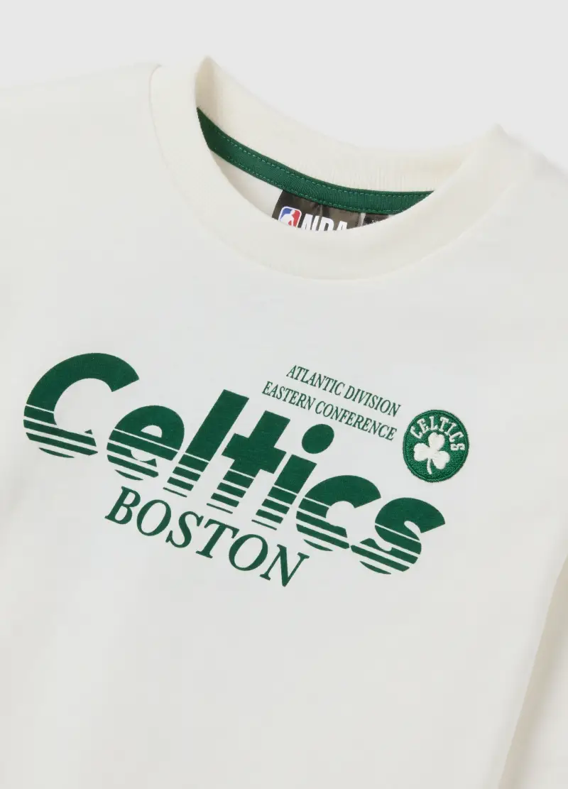 Maglietta Da Bambino In Puro Cotone Bianca Con Logo Celtics, Bianco miniatura 2
