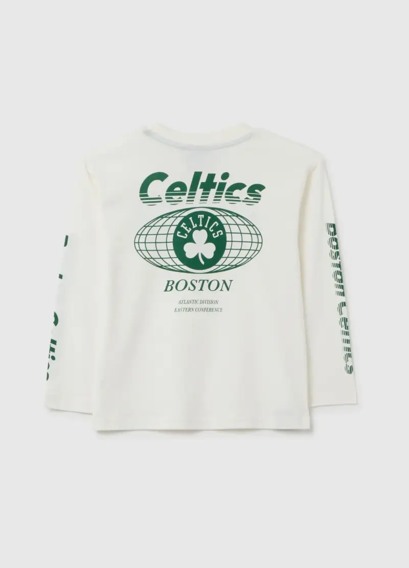 Maglietta Da Bambino In Puro Cotone Bianca Con Logo Celtics, Bianco miniatura 3