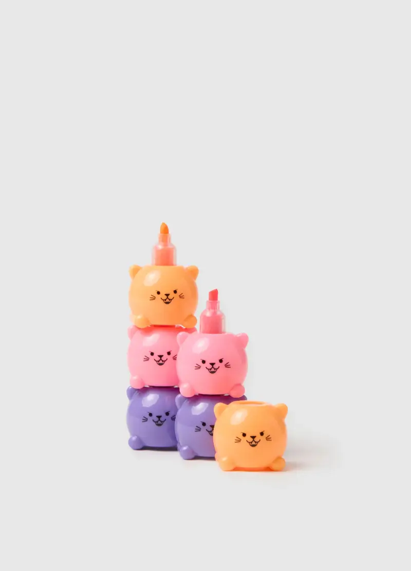 Multipack Di Sei Mini Evidenziatori Colorati, Donna, Multicolor miniatura 2