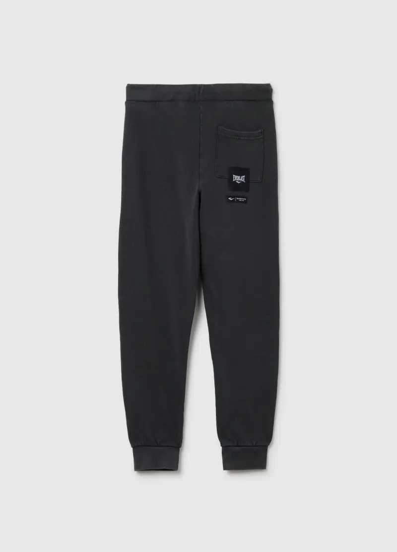 Pantaloni Jogger Da Ragazzo In Misto Cotone Nero Over Fit, Bambino, Nero miniatura 2