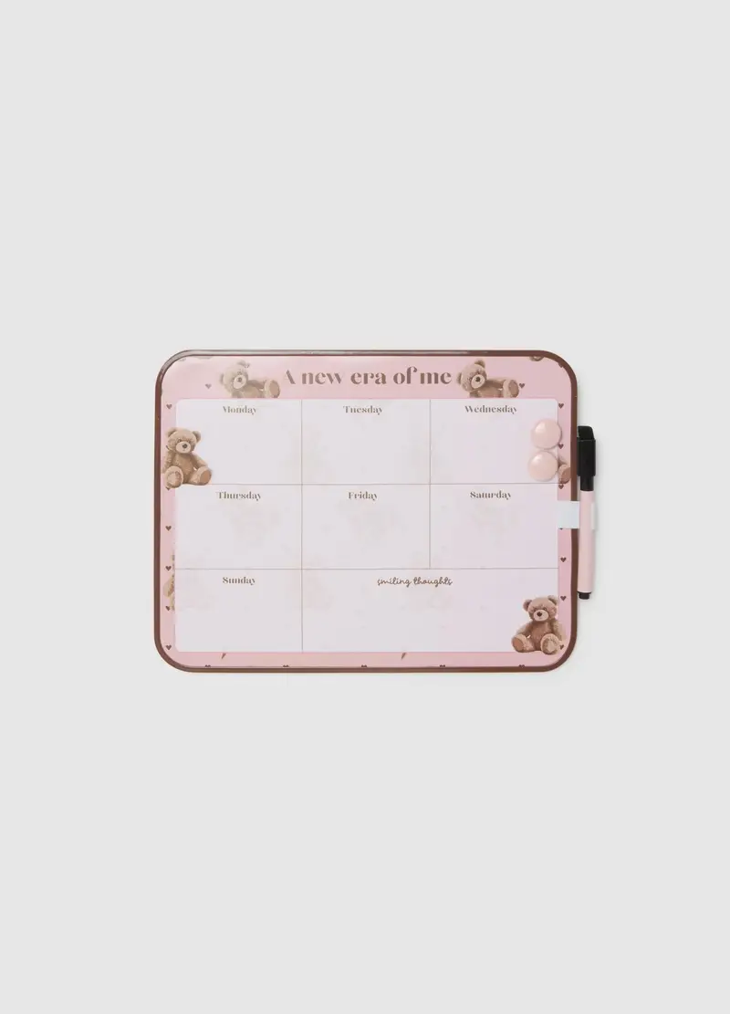 Planner In Ferro Rosa Con Pennarello, Donna, Rosa