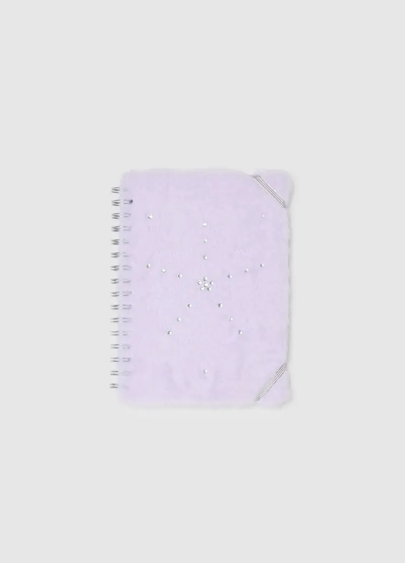 Taccuino In Carta Nero Con Spirale, Donna, Viola