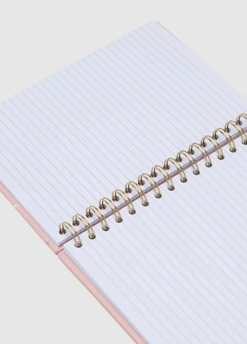 Taccuino In Carta Rosa Con Cuori Dorati, Donna, Rosa miniatura 2