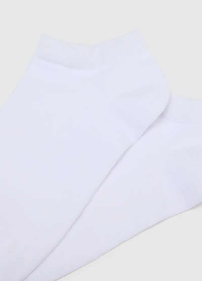 Multipack Calzini Bianchi In Cotone Elasticizzato Vestibilità Aderente, Donna, Bianco miniatura 2