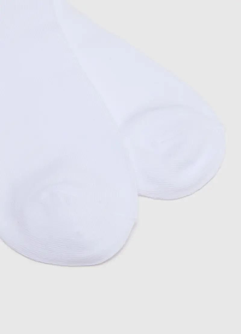 Multipack Calzini Bianchi In Cotone Elasticizzato Vestibilità Aderente, Donna, Bianco miniatura 3